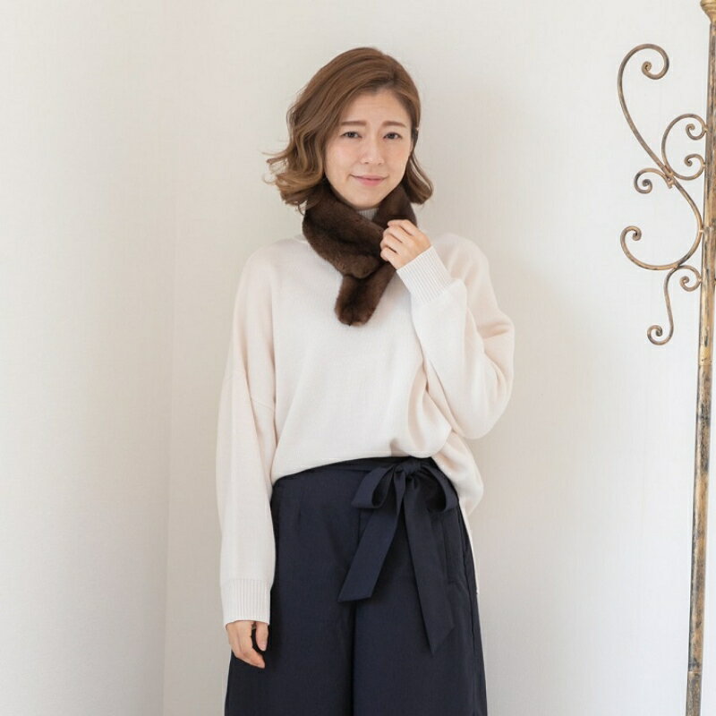 【ふるさと納税】毛皮の宝石 NAFAミンクDFチョーカー　ブラウン サムネイル2