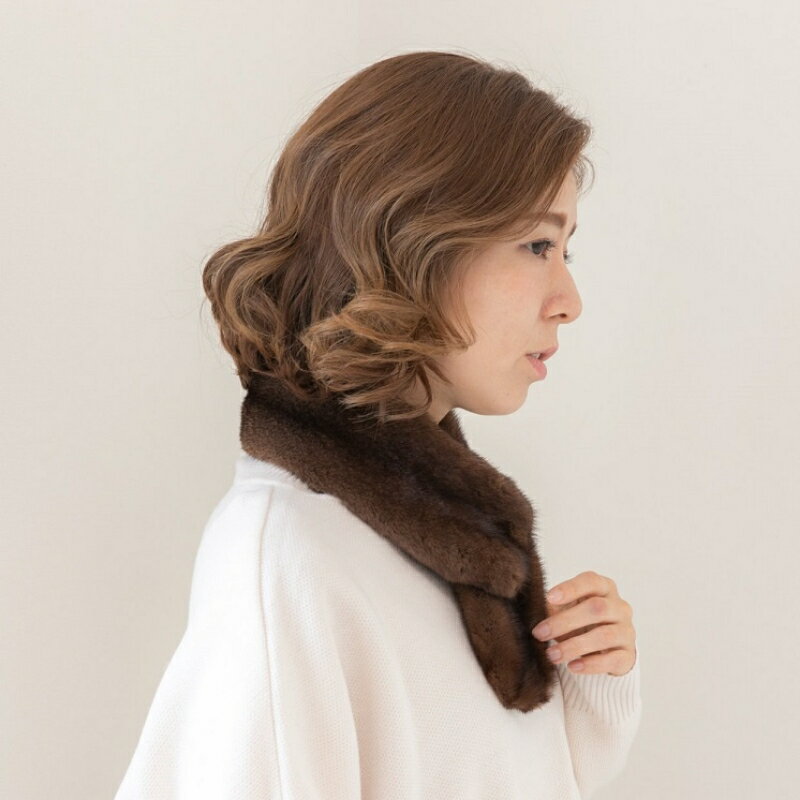 【ふるさと納税】毛皮の宝石 NAFAミンクDFチョーカー　ブラウン サムネイル3