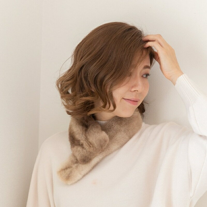 毛皮の宝石 NAFAミンクDFチョーカー　マーブル