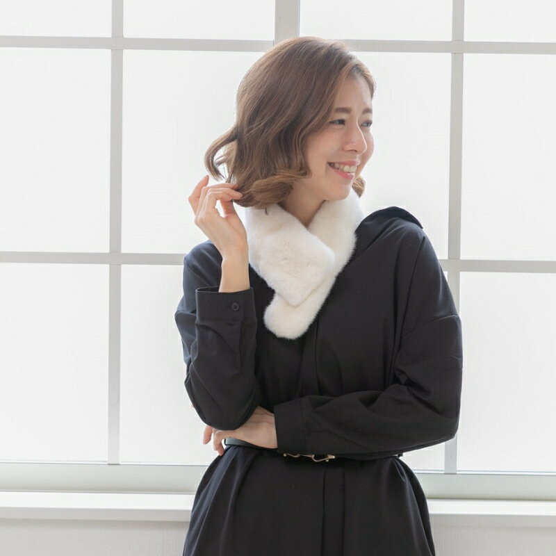 毛皮の宝石 NAFAミンクDFチョーカー　ホワイト