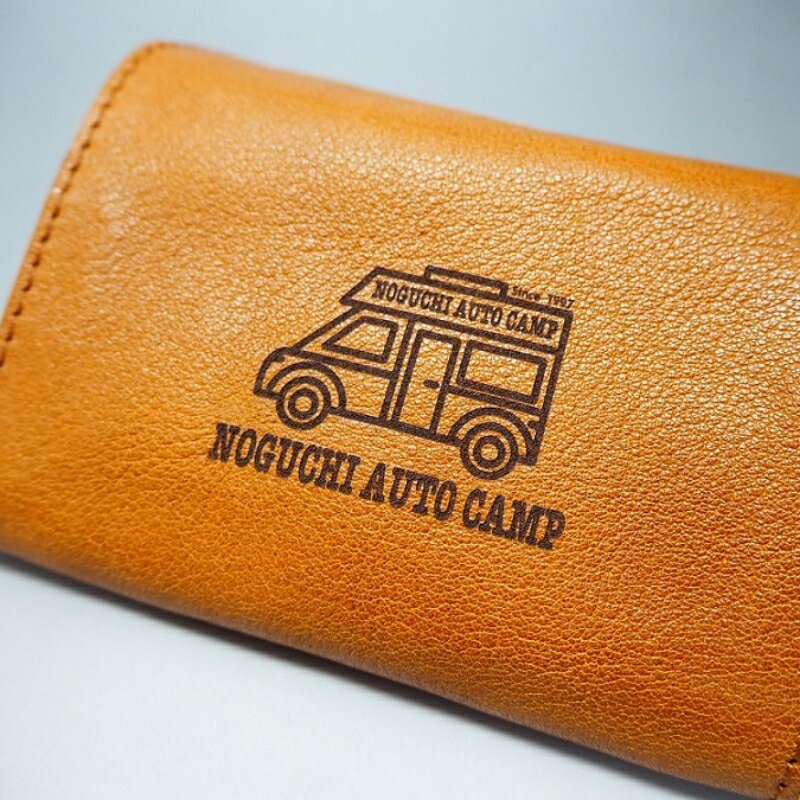 【ふるさと納税】キャンピングカーロゴがお洒落！　牛革二つ折り名刺入れ( 野口オートキャンプ場 ) サムネイル3