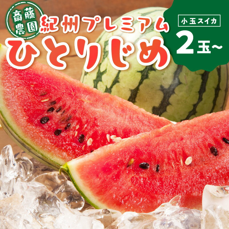 【ふるさと納税】紀州プレミアムひとりじめ(小玉スイカ) 2玉3.5kg程度 4玉7kg程度≪先行予約2026年6月初旬以降発送分≫【配送不可地域：北海道・青森・秋田・岩手・沖縄・離島】 ふるさと納税 スイカ ふるさと納税 フルーツ 予約 すいか 西瓜 小玉 フルーツ 果物 数量限定 サムネイル2