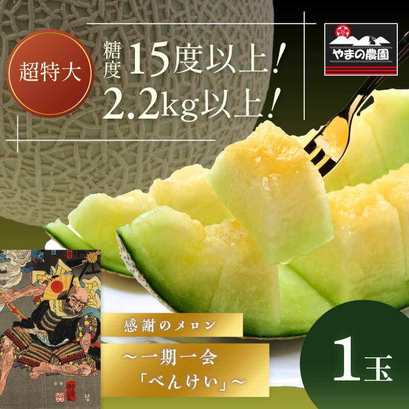 やまの農園　感謝のメロン～一期一会「べんけい」～≪先行予約≫【2026年7月中旬より順次発送予定】 フルーツ メロン マスクメロン 特大 送料無料 数量限定 予約 先行予約 ふるさと納税 メロン