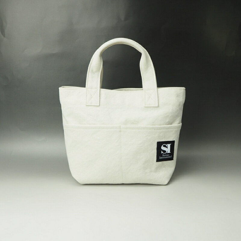 【ふるさと納税】伝統に培われた技術!　倉敷帆布前面ポケットミニトート 生成 サムネイル3