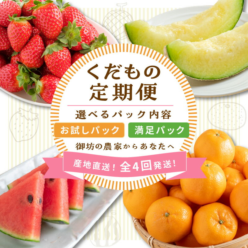 ≪2026年発送分≫産地直送！くだもの 定期便　御坊の農家からあなたへ。お試しパック 満足パック【配送不可地域：北海道・青森・秋田・岩手・沖縄・離島】 ふるさと納税 フルーツ 定期便 ふるさと納税 定期便 果物 いちご みかん メロン すいか スイカ