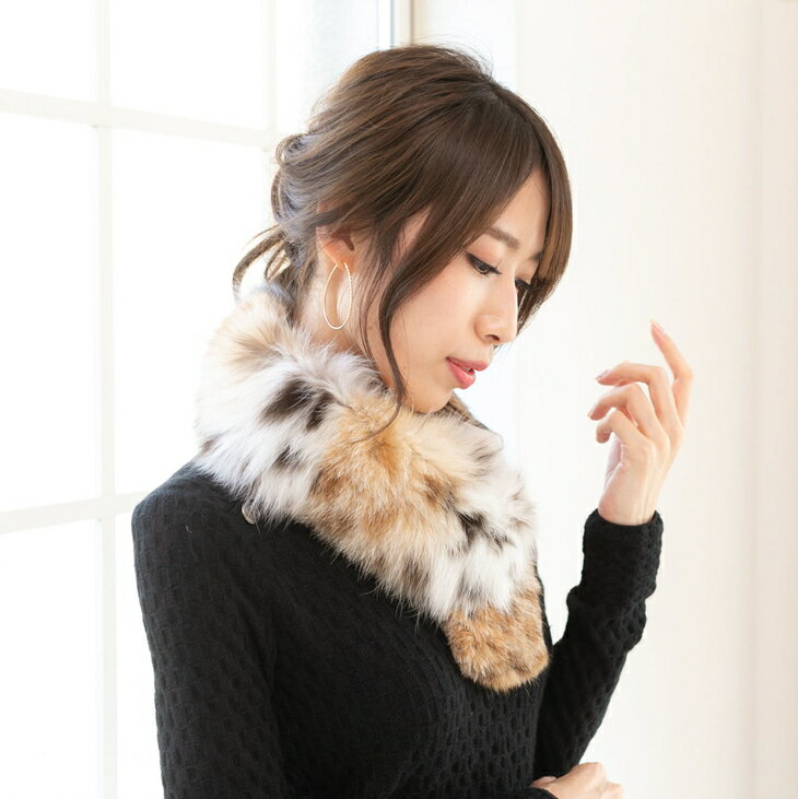 【ふるさと納税】天然の斑点 リンクスキャットダブルフェースマフラー サムネイル3