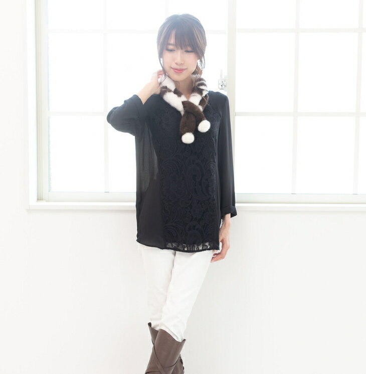 【ふるさと納税】毛皮の宝石 高級SAGAミンク使用 リングマフラー サムネイル2