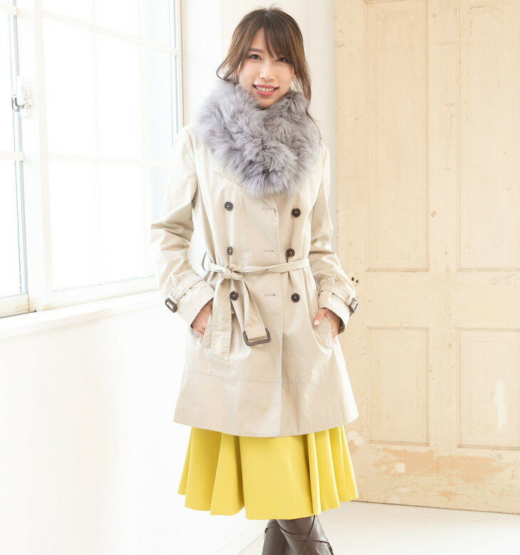 【ふるさと納税】フィンランド産SAGAフォックスフリルヤーンロングマフラー サムネイル2