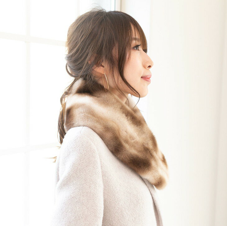 【ふるさと納税】毛皮の宝石 高級ノースアメリカンマーブルミンクヘチマカラー サムネイル3