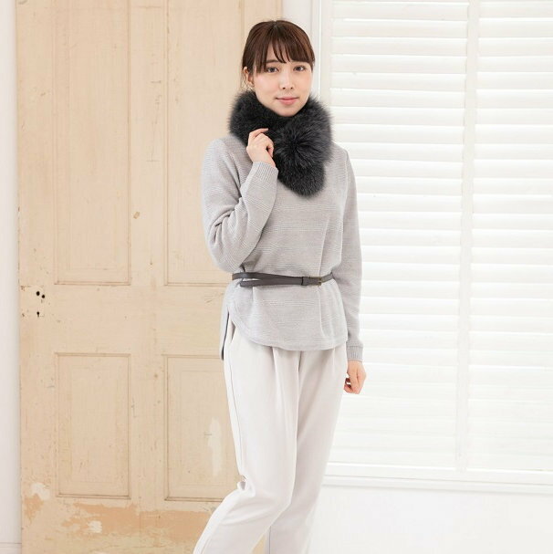 【ふるさと納税】フィンランド産SAGAフォックスチョーカー ダークグレー サムネイル2