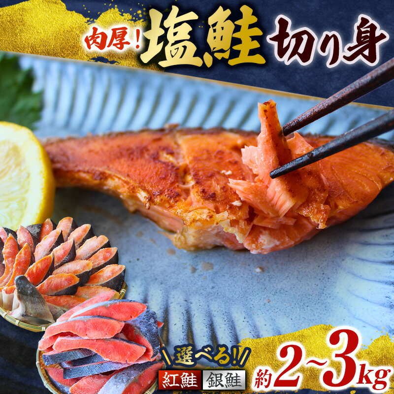 ＜リピート多数！＞【大人気鮭★4.74 塩鮭 切り身 紅鮭 銀鮭 鮭の切身 【種類と容量が選べる】（2kg/3kg） 厳選 された 切り身 を使用（ 訳あり品ではない！） / 紅鮭 銀鮭 さけ サケ シャケ 和歌山 鮭 塩 冷凍 おかず お弁当 厚切り 切り身 魚 田辺市