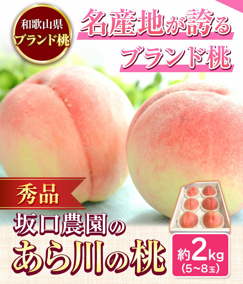 【ふるさと納税】あら川の桃 秀品 約2kg(5~8玉) 坂口農園《2026年6月下旬-7月下旬頃より出荷予定》 和歌山県 紀の川市 桃 もも モモ 白鳳 日川白鳳 紀の里白鳳 清水白桃 川中島白桃 なつっこ 月あかり 黄金桃 あら川の桃 送料無料 サムネイル3