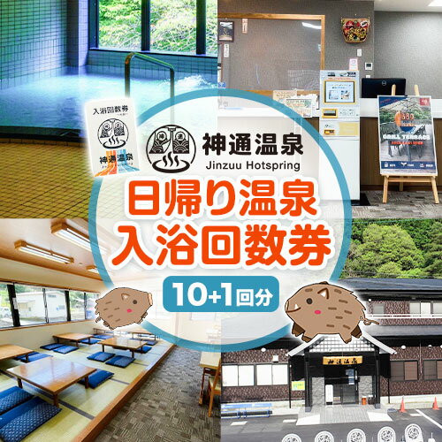 神通温泉 入浴 回数券 10回 + 1回 日帰り 旅行 SEC＆Co. 《30日以内に出荷予定(土日祝除く)》 和歌山県 紀の川市 旅行券 温泉 入浴回数券 高アルカリ 美容 健康 送料無料 バレルサウナ