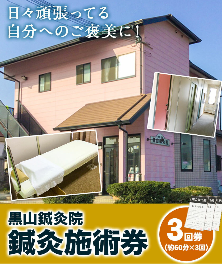 【ふるさと納税】鍼灸施術券(3回券) 黒山鍼灸院《90日以内に出荷予定(土日祝除く)》和歌山県 岩出市 鍼灸 施術 体験 鍼 灸 送料無料 サムネイル2