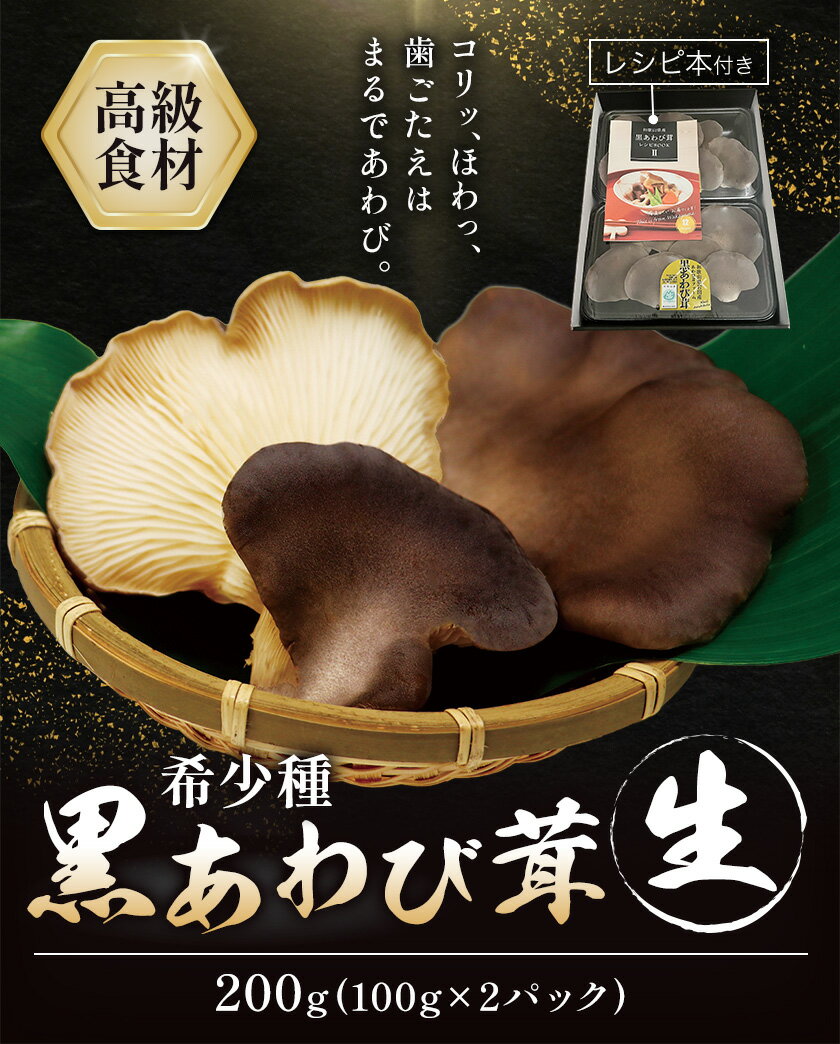 【ふるさと納税】きのこ 希少種 黒あわび茸 生 200g ( 100g × 2パック ) 《60日以内に出荷予定(土日祝除く)》 和島興産株式会社 和歌山県 岩出市 茸 きのこ あわび 希少 高級 贈答用 贈り物 野菜 送料無料 - 画像2