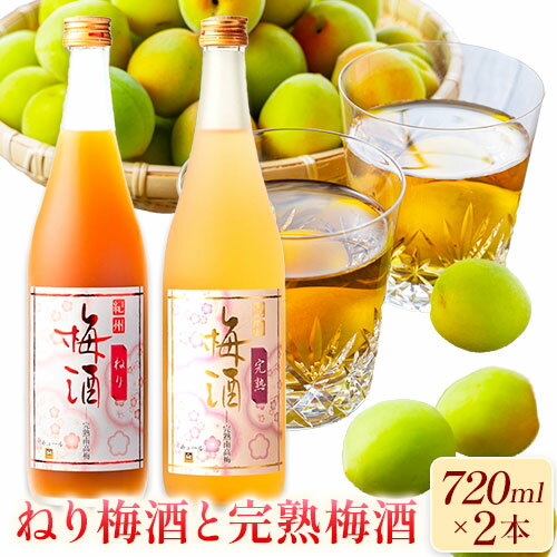 紀州完熟南高梅 濃厚 ねり梅酒と芳醇 完熟梅酒 720ml×各1本 酒のねごろっく《30日以内に出荷予定(土日祝除く)》和歌山県 岩出市 吉村秀雄商店 酒 梅酒 リキュール 飲み比べ 紀州 ねり梅酒 完熟梅酒 南高梅 720ml 1440ml 送料無料