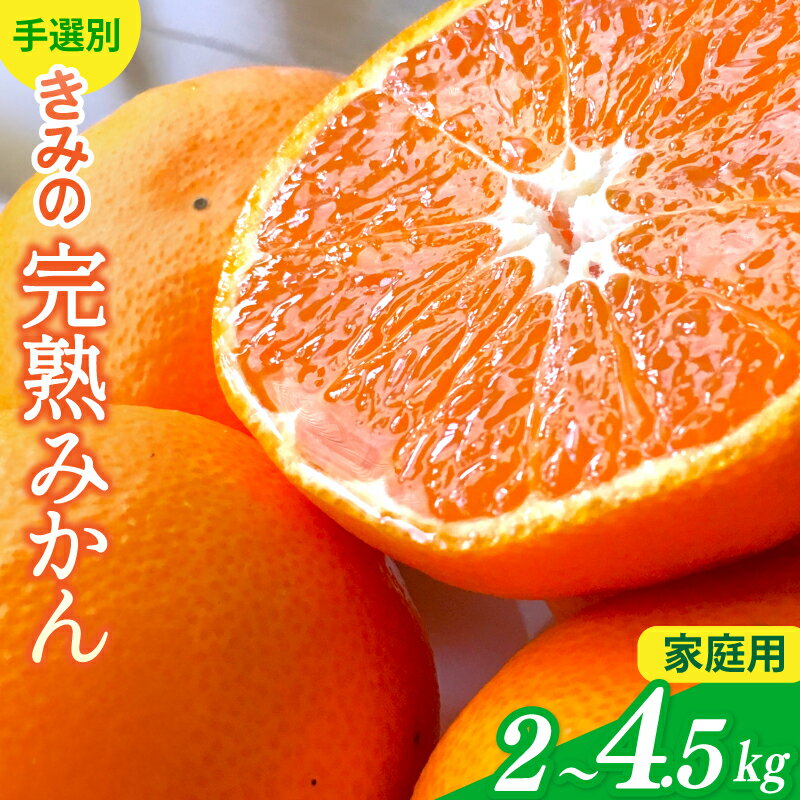 「きみの完熟ミカン」 あま～い！ カツオの有機肥料が味の決め手！ 約2kg(15~25個程度)～4.5kg(40~60個程度) サイズ混合 2S~L ご家庭用(秀優混合) 《 レビューキャンペーン 実施中 ! 》/みかん ミカン 柑橘 旬 和歌山県 有機 手選別