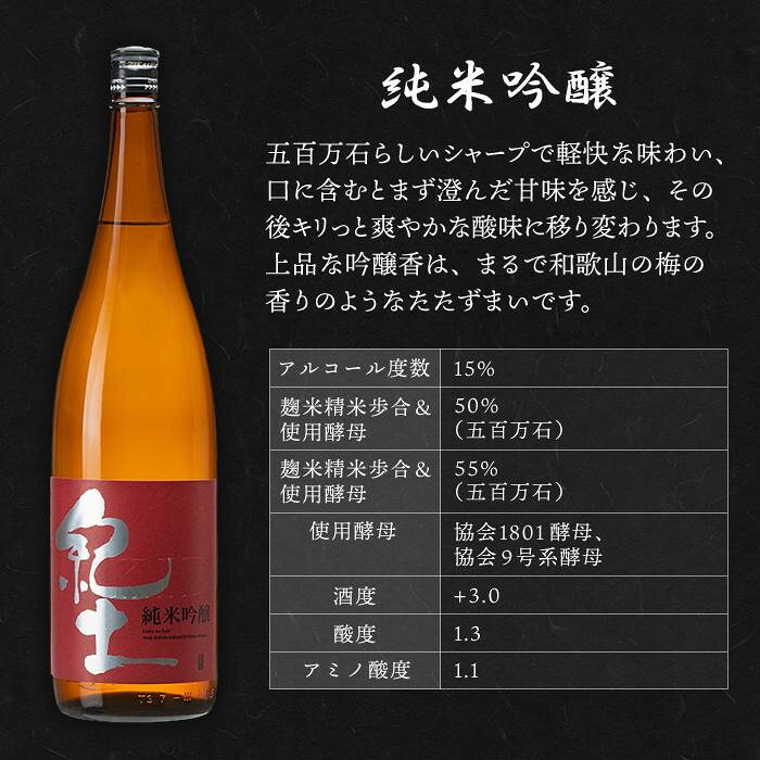 【ふるさと納税】紀土 純米吟醸酒 1.8L ［Hw2］ | お酒 ギフト 送料無料 人気 おすすめ サムネイル2