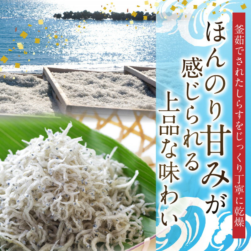 【ふるさと納税】【限定】 高評価 ぷっくり ちりめん 選べる 容量 400g 1kg しらす干し 釜茹で ちりめんじゃこ シラス サイズ 大きめ 甘み 老舗の味 魚 海鮮 魚介 サラダ 和え物 料理 アレンジ いわし 稚魚 お取り寄せ 和歌山県 湯浅町 お取り寄せグルメ 送料無料 サムネイル2