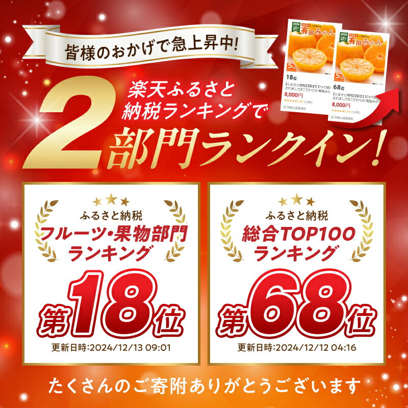 【ふるさと納税】【2025年先行予約】【限定】 【TVで紹介されました】こだわりの 有田みかん 【訳あり 家庭用】 5kg 藤秀園 和歌山 有田 温州みかん みかん 送料無料 サムネイル3
