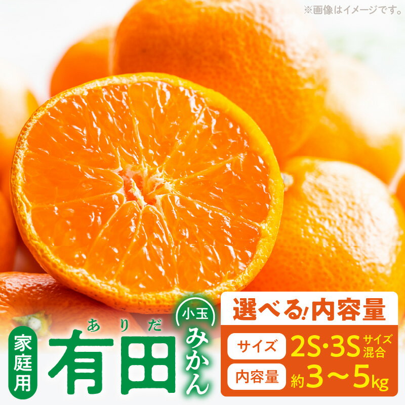 【2026年先行予約】【限定】ご家庭用 有田みかん 和歌山 小玉 2S 3S サイズ混合 選べる 内容量 約3kg 約5kg みかん 柑橘 フルーツ 果物 果実 果汁 デザート 濃厚 お取り寄せ 和歌山県 湯浅町 送料無料