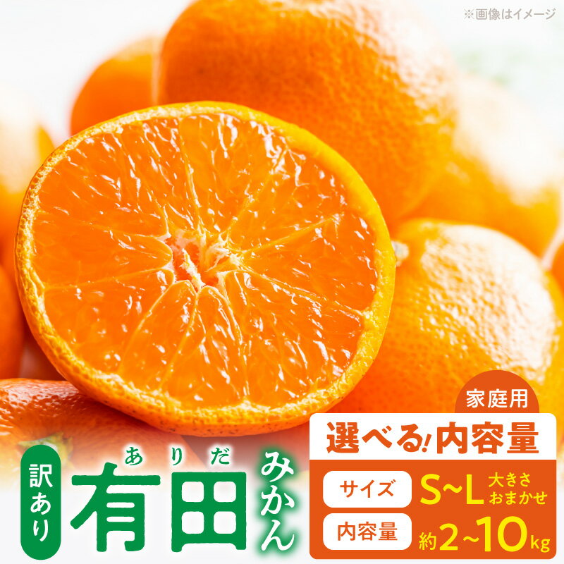 【限定】 訳あり ご家庭用 有田みかん 和歌山 S ～ Lサイズ 大きさ お任せ 選べる 容量 約2kg ～ 10kg 発送時期 11月 ～ 1月 柑橘 温州みかん 和歌山 有田 和歌山県 湯浅町 送料無料