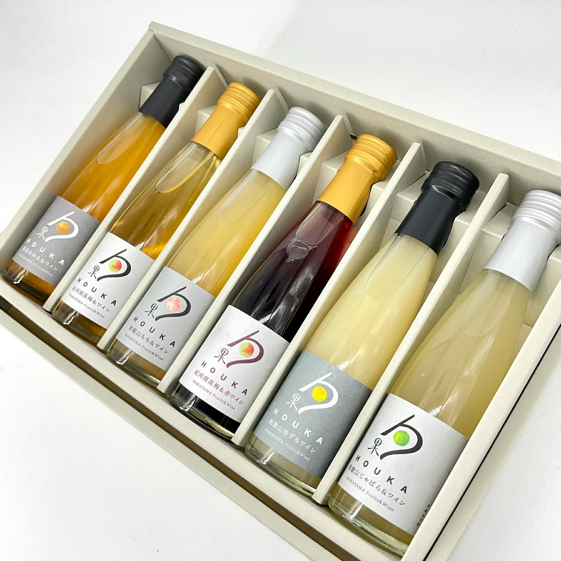 勹果(ほうか) 飲み比べセット 180ml×6本セット / 酒 ワイン リキュール みかん 桃 梅 ゆず じゃばら 赤ワイン 白ワイン アルコール 和歌山 ギフト 贈答品 誕生日 父の日 母の日 プレゼント 贈り物 //alcohol