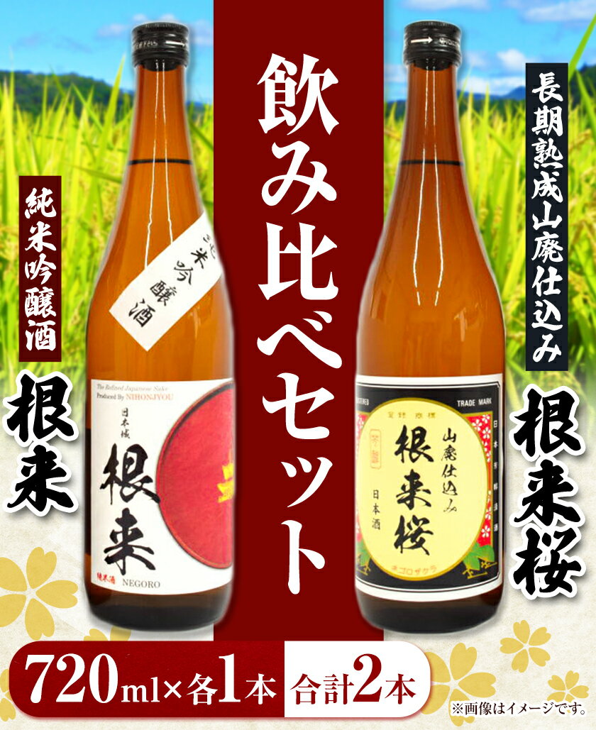 【ふるさと納税】【紀州の地酒】純米吟醸酒 根来 長期熟成山廃仕込み 根来桜 飲み比べセット 720ml×2本 厳選館《90日以内に出荷予定(土日祝除く)》 和歌山県 日高町 酒 純米吟醸 飲み比べ 1440ml サムネイル2