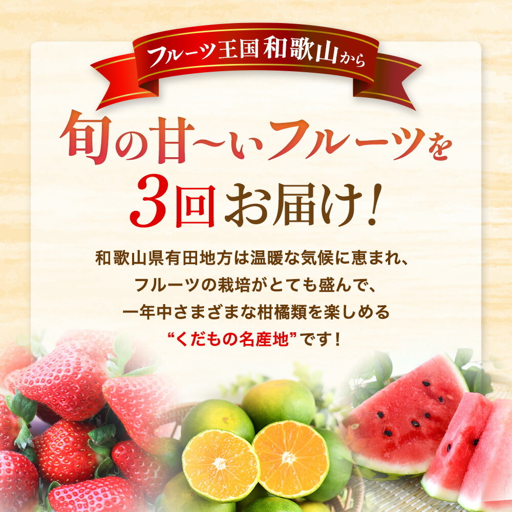 【ふるさと納税】わかやま 旬の フルーツ 定期便 全3回 【選べる容量】※北海道・沖縄・離島への配送不可 （配送日時指定不可）/ フルーツ まりひめ いちご 小玉 すいか 果物 旬 サムネイル2