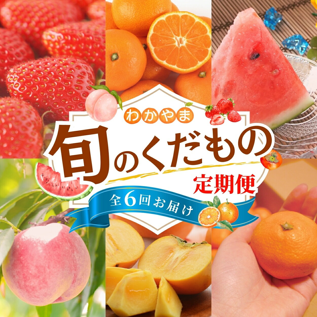 わかやま旬のくだもの定期便 全6回【S】（配送日時指定不可）※北海道・沖縄・離島への配送不可 / 定期便 フルーツ いちご イチゴ 清見オレンジ すいか 桃 柿 みかん 6回