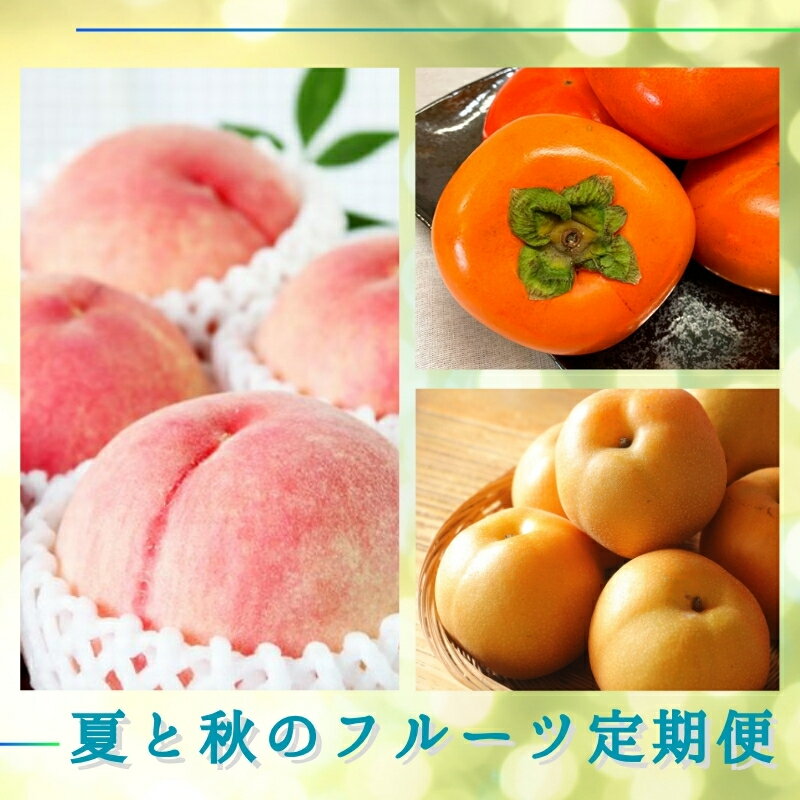 【全3回】夏と秋のフルーツ定期便 (桃・梨・ひらたねなし柿) / フルーツ 果物 もも 桃 梨 柿 旬 定期便