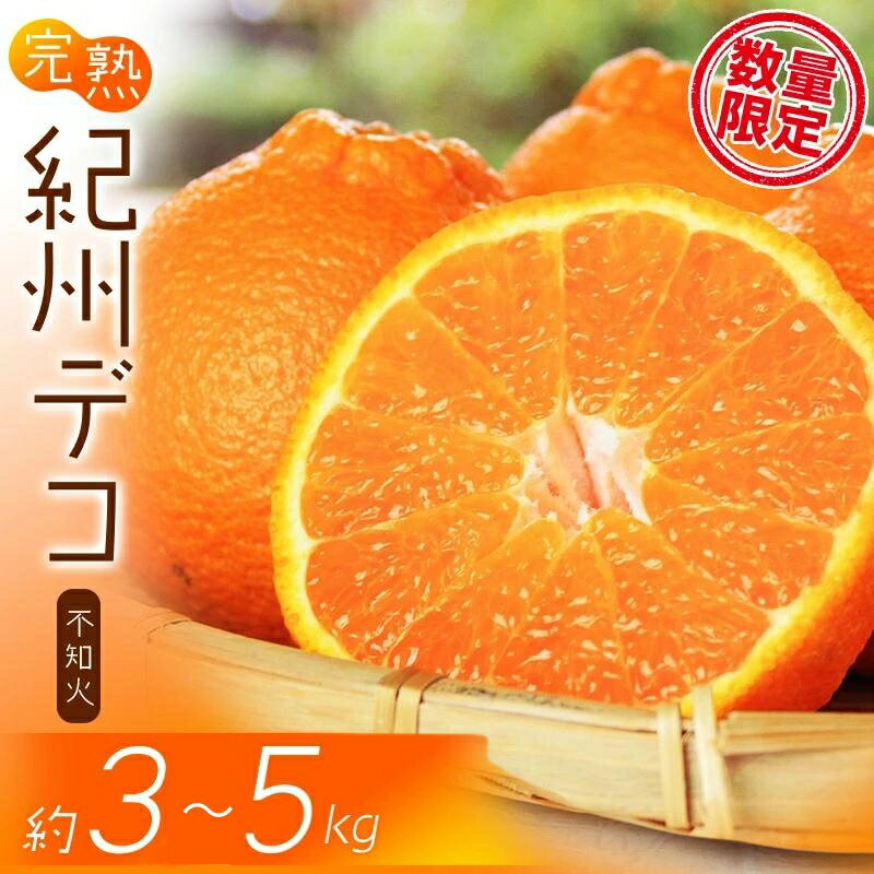 果肉プリプリ♪ 完熟紀州デコ(不知火) 約3kg・5kg ＜2026年2月下旬頃〜2026年3月中旬頃発送＞(お届け指定日不可)