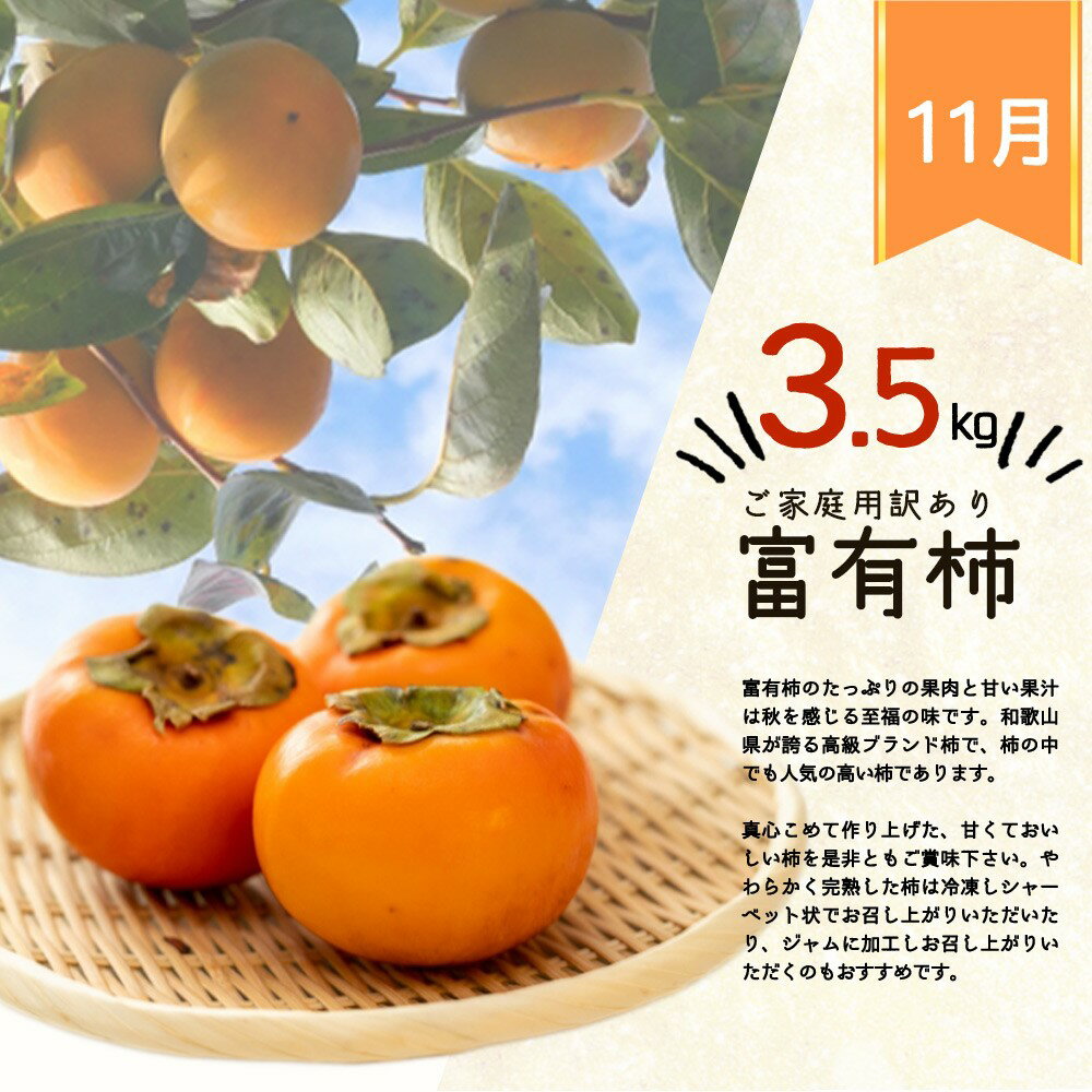 【ふるさと納税】 【全3回】紀州和歌山産旬のご家庭用果物定期便 (ひらたねなし柿・富有柿・みかん) / フルーツ 果物 柿 みかん 旬 定期便 サムネイル3