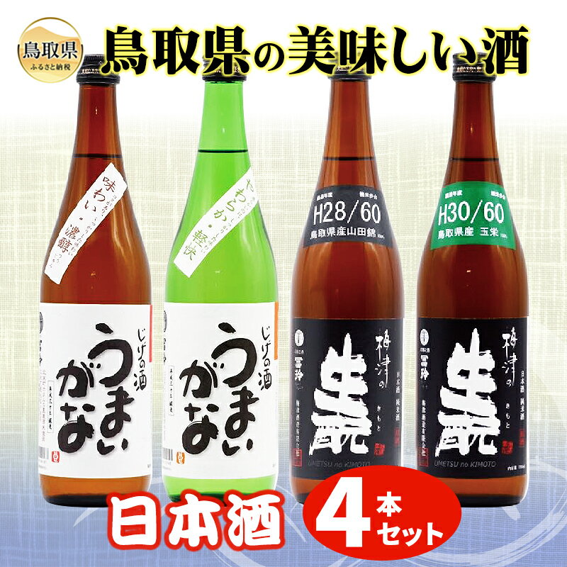C25-017 鳥取県の美味しい酒　日本酒　4本セットB