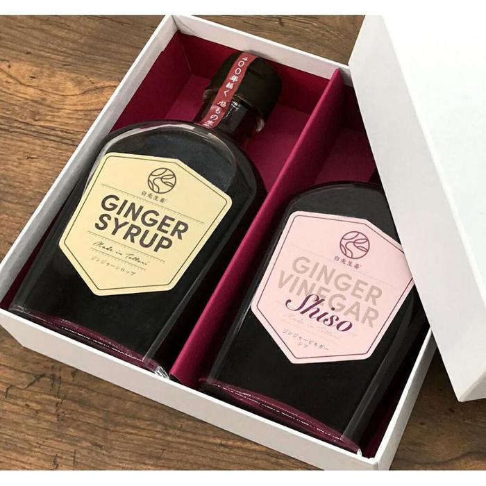 ジンジャーシロップ＆ジンジャービネガーシソ 2本(各200ml×1本)セット | しょうが 生姜 国産 鳥取 送料無料