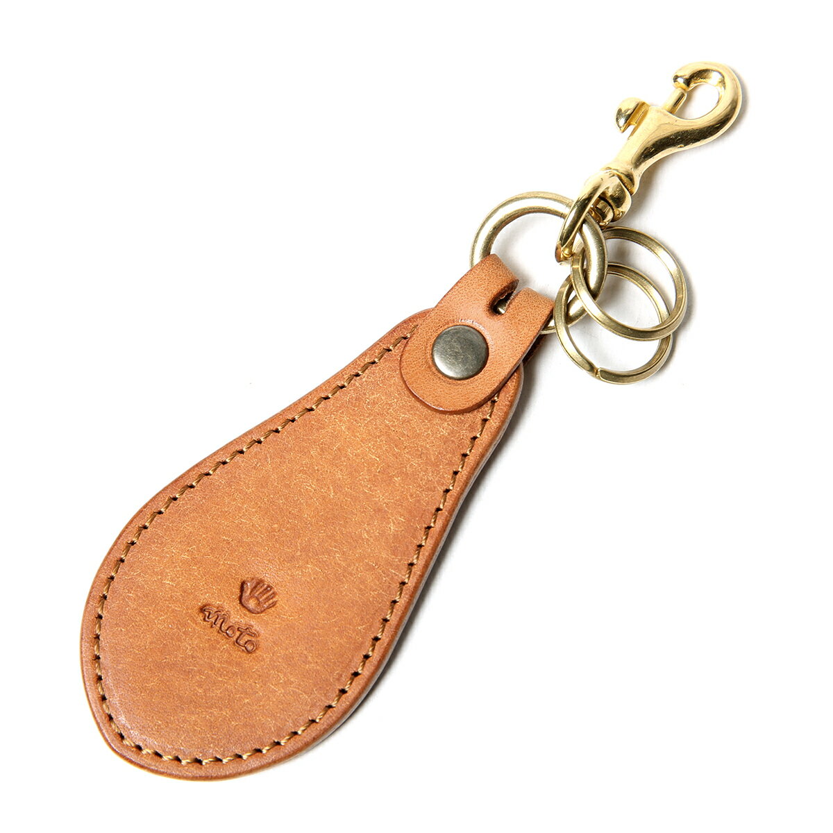 【ふるさと納税】 MOTO LEATHER ARTS & CRAFTS MOTO MOTOSTYLE-STORE YONAGO　マットバケッタ 靴べら キーホルダー BROWN ブラウン【22-025-014】本池秀夫監修　MOTO レザー 革 革小物 レザークラフト ファッション 　　革職人　手造り　手縫い　ハンドメイド　シューホーン サムネイル2