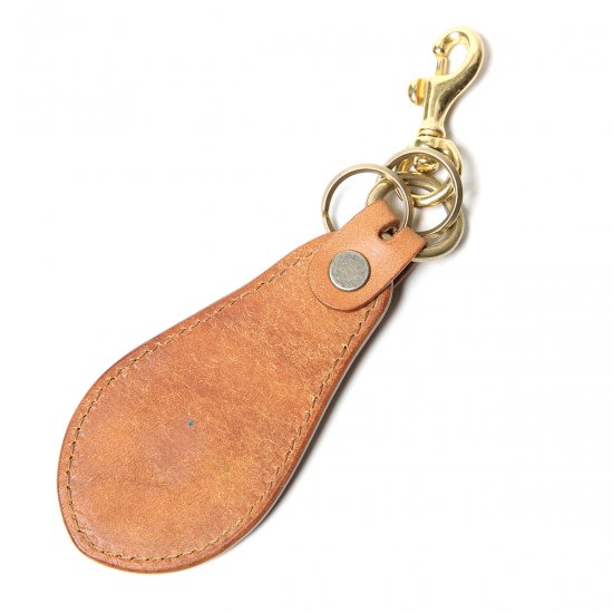 【ふるさと納税】 MOTO LEATHER ARTS & CRAFTS MOTO MOTOSTYLE-STORE YONAGO　マットバケッタ 靴べら キーホルダー BROWN ブラウン【22-025-014】本池秀夫監修　MOTO レザー 革 革小物 レザークラフト ファッション 　　革職人　手造り　手縫い　ハンドメイド　シューホーン サムネイル3