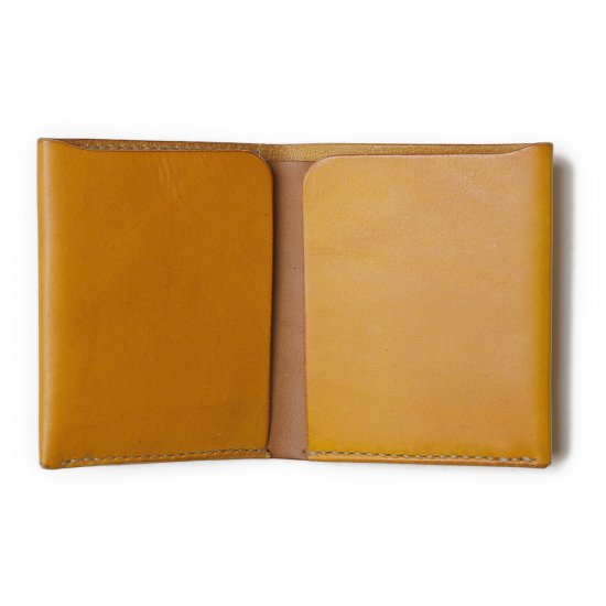 【ふるさと納税】MOTO ミニウォレット 財布 YELLOW イエローLEATHER ARTS & CRAFTS MOTO MOTOSTYLE-STORE YONAGO 【24-075-003】本池秀夫監修　MOTO レザー 革 革小物 レザークラフト ファッション ミニ　サイフ　革職人　手造り　手縫い　ハンドメイド サムネイル3