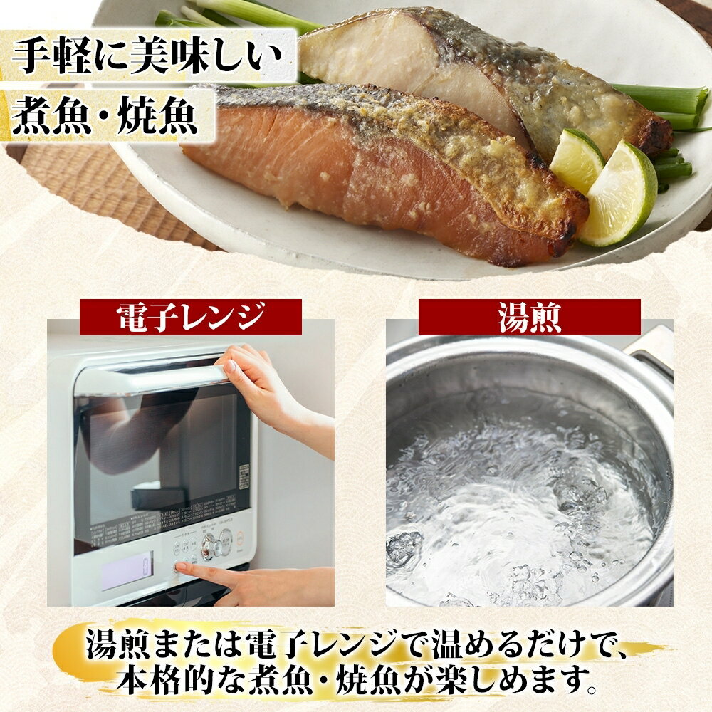 【ふるさと納税】氷温熟成 煮魚・焼魚ギフトセット 10切 魚 さかな 湯煎 簡単調理 レトルト 小分け 冷凍 贈り物 ギフト 金目鯛 鯛 サバ 鯖の味噌煮 鮭 さけ 鮭塩焼き ブリ ぶりの照り焼き ダイマツ 鳥取県 米子市 IN-100 サムネイル3
