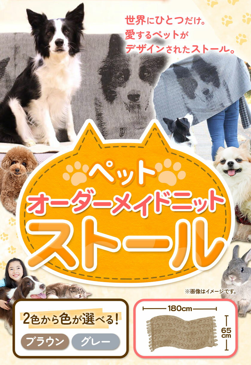 【ふるさと納税】ペットオーダーメイドストール 有限会社 三浅あみものセンター 《90日以内に出荷予定(土日祝除く)》鳥取県 八頭町 思い出 オーダーメイド ストール ペット ニット サムネイル2