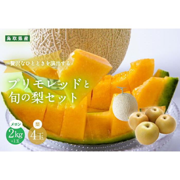 【先行予約】925.【赤肉系メロン】プリモレッド (メロン) と旬の梨セット※離島への配送不可（北海道、沖縄本島は配送可能）