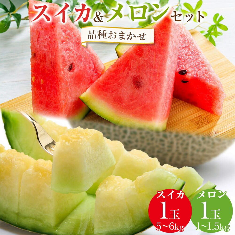 252.【先行予約】【品種はおまかせ】スイカ(5～6kg×1玉)＋メロン(1～1.5kg前後×1玉)セット鳥取県産◇ ≪すいか 果物 フルーツ くだもの 鳥取県北栄町≫ ※6月上旬～7月下旬頃に順次発送予定（こちらの返礼品は、大栄西瓜ではありません）