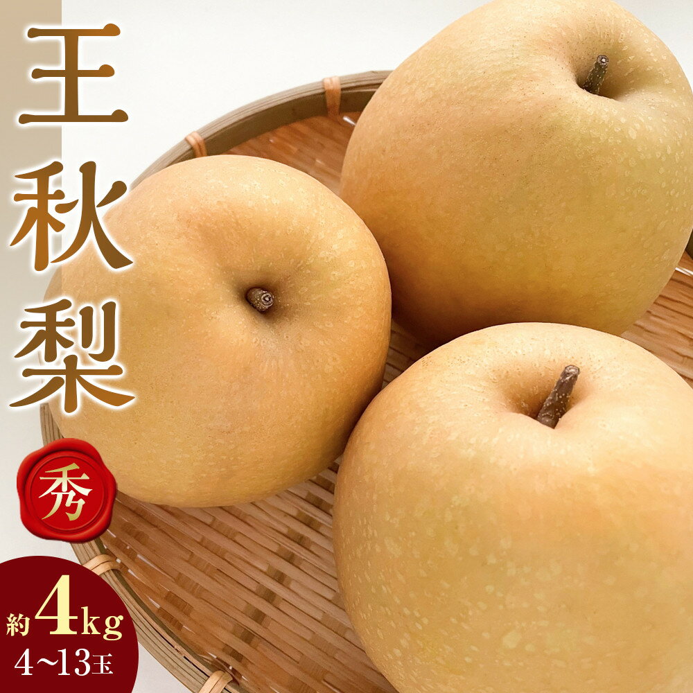【先行予約】王秋梨 秀 約4kg（4～13玉前後） ※2026年10月下旬～12月上旬頃に順次発送予定 | 先行予約 梨 なし 果物 フルーツ くだもの 鳥取県 北栄町 おすすめ 人気 送料無料