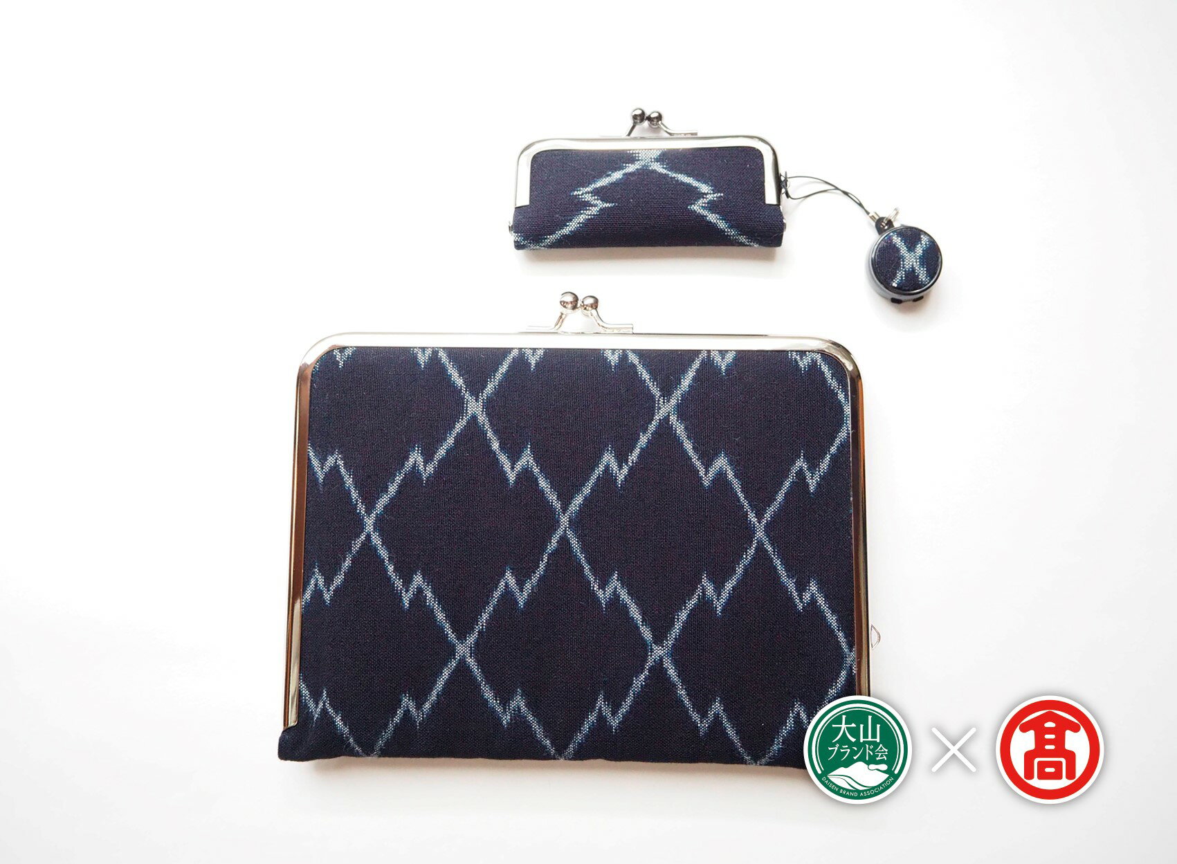 弓浜絣 松皮菱文手帳ケースと印鑑ケース （大山ブランド会）米子高島屋 45-AS3 0981