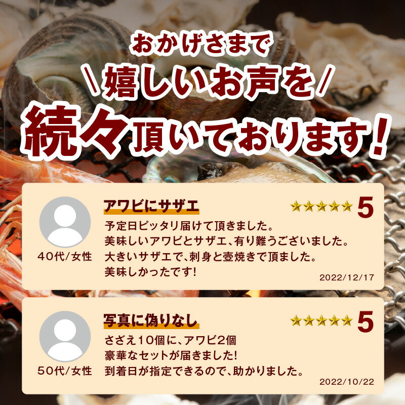 【ふるさと納税】【レビューCP対象】豪華サザエ・あわび詰合せ【本田商店】 海鮮 貝 ふるさと納税 サザエ ふるさと納税 あわび 鮑 詰め合わせ セット BBQ バーベキュー 【033_1775】 サムネイル2