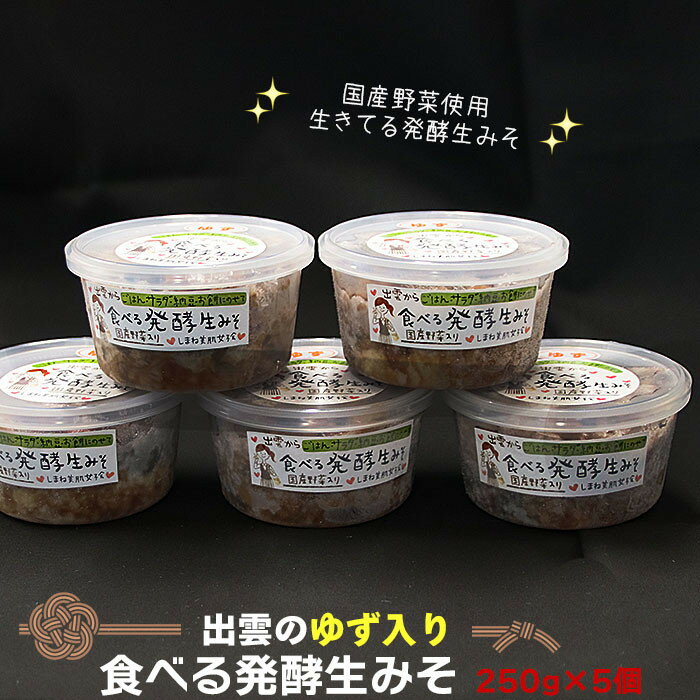 出雲のゆず入り食べる発酵生みそ250g×5個 | 味噌 柚子 調理 料理 おかず きゅうり 豆腐 アレンジ 食事 家庭 昼食 夕食 冷蔵 お取り寄せ グルメ 人気 おすすめ 島根県 出雲市