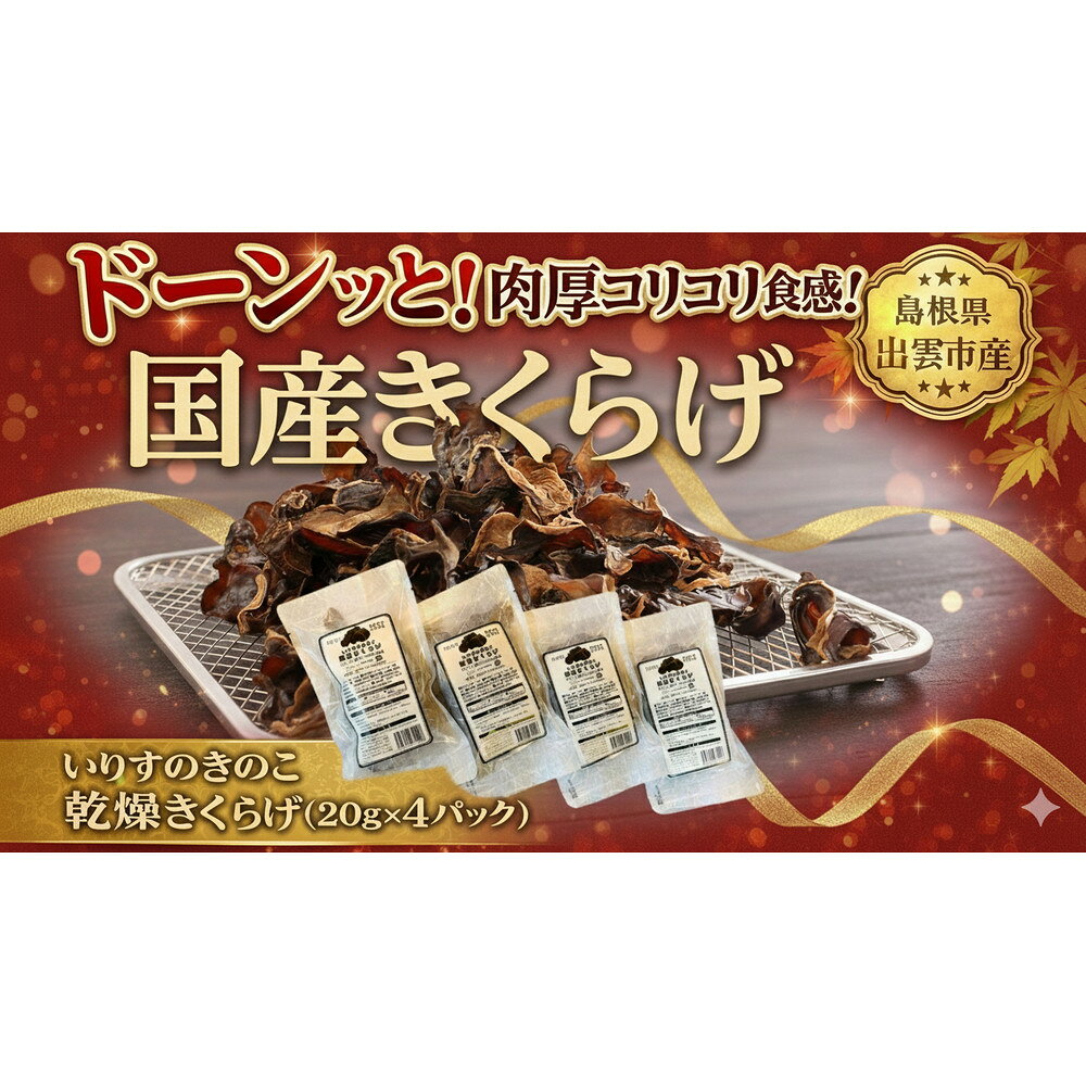 いりすのきのこ　乾燥きくらげ（20g×4パック）