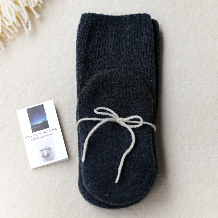 【ふるさと納税】 ひつじ飼いが作る ウールソックス 靴下 くつした ソックス 厚手 フリーサイズ 紡毛糸 ネイビー 紺色 羊 レディース メンズ 男女兼用 温活 冷え性 かわいい 島根県 大田市 サムネイル2