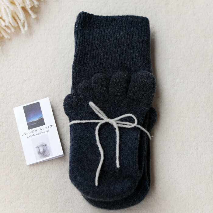 【ふるさと納税】 ひつじ飼いが作る 5本指 ウールソックス Lサイズ 25.5cm～28cm 靴下 くつした ソックス 厚手 総パイル 紡毛糸 ネイビー 紺色 羊 レディース メンズ 男女兼用 温活 冷え性 かわいい 島根県 大田市 サムネイル2