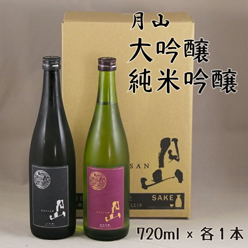 月山 大吟醸 ＆ 純米吟醸 720mlセット ／ 大吟醸 純米酒 日本酒 地酒 吉田酒造 老舗 美味しい 山田錦 お酒 セット 辛口 フレッシュ 甘み 酸味 芳醇 キレ こだわり ご自宅用 ギフト 贈り物 島根県 安来市【価格改定】